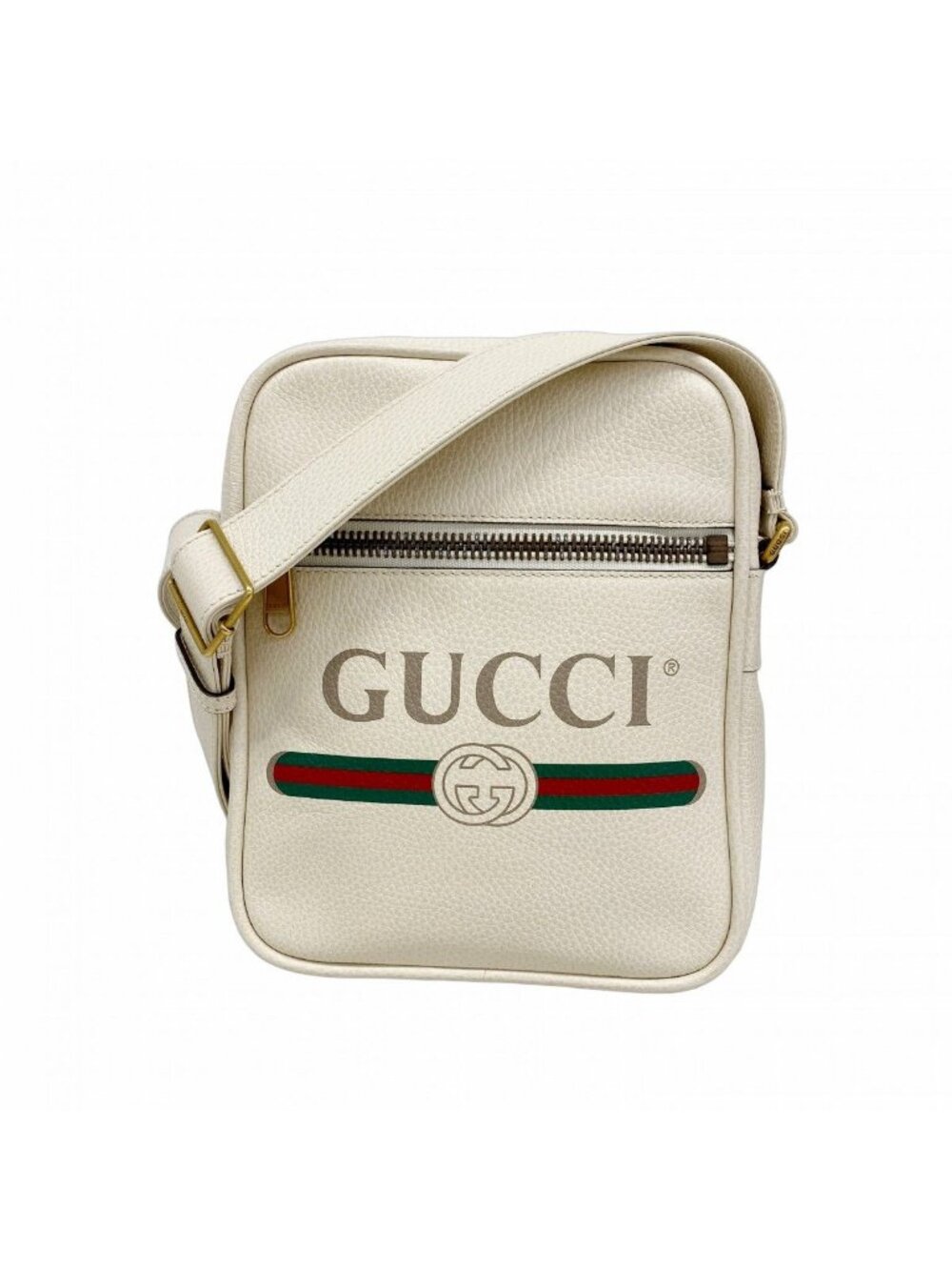 Gucci Shoulder Bag Leather Ivory Gold